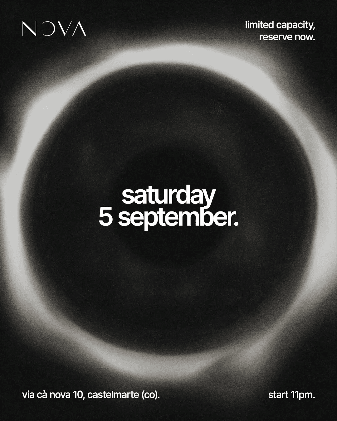 nova, saturday 5 september 2026.